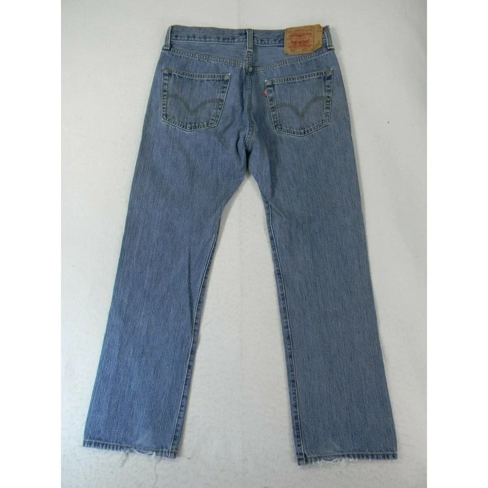 Levi's 501 jeans Men's 34 x 32 regular fit straight Button Fly blue denim pants